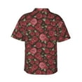 thumbnail image 3 of Picia Rose Flowers Gentle Cotton Regular Fit Short Sleeve Casual Hawaiian Shirt for Men-, 3 of 9