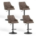 thumbnail image 5 of Summit Living Swivel Counter Stool Set of 4 with Backrest, Faux Leather Counter Stool for Kitchen, Brown, 5 of 10