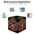 thumbnail image 2 of Peace symbol Foldable Storage Basket Toy Box Storage Cubes Organizer with Handle, 10.8"x10.5"x10.6", Large Capacity, 2 of 6