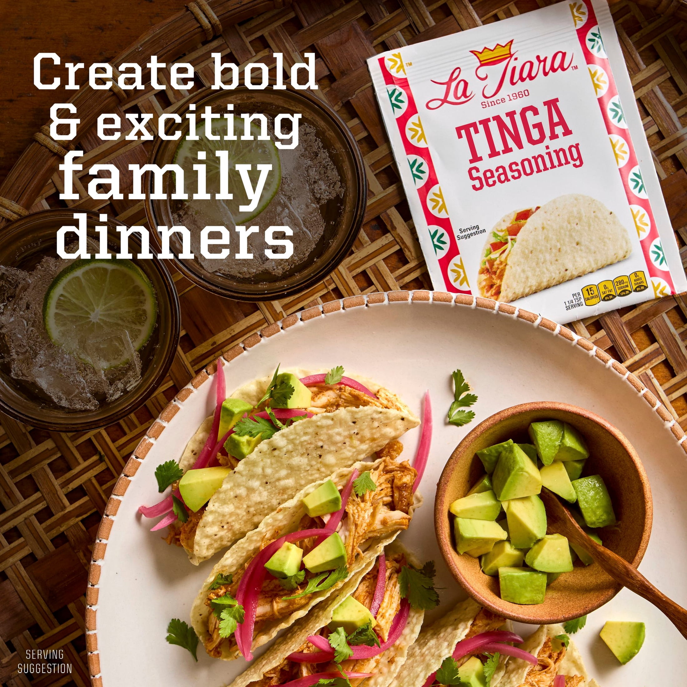 (6 pack) La Tiara Tinga Seasoning Mix, Spices and Seasonings, 1 oz