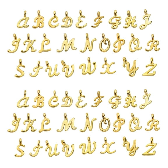Sofullue 2 Set Letter Charm 26 Alphabet A-Z Alloy Pendant for Necklace Bracelet Making