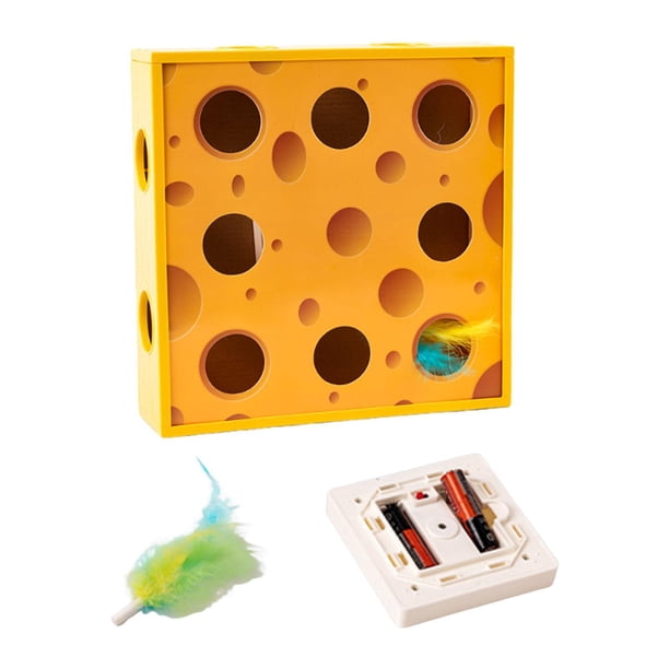 Juguete automático para gatos, caja de queso de cartón, ideal para gatos pequeños y medianos 285 x 285 x 75 cm