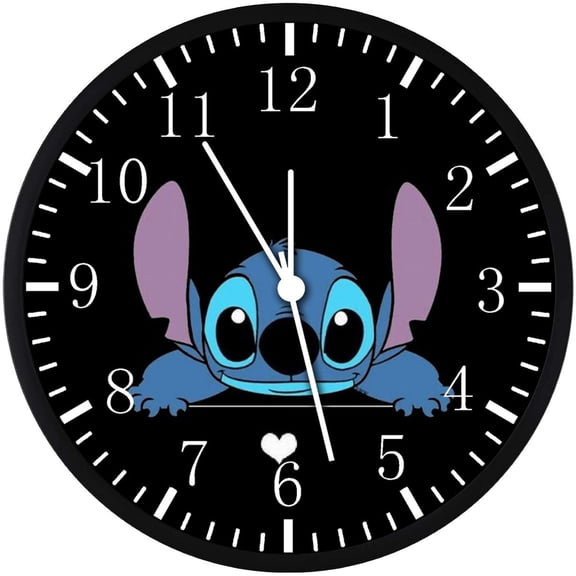 12 Inch Stitch Wall Clock Non-Ticking Silent Great for Decor and Gifts G209