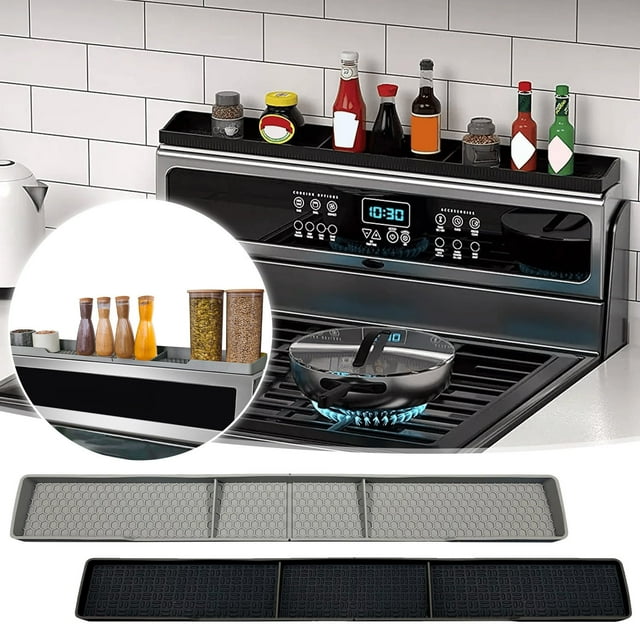 pstuiky Magnetic Stove Shelf Heat Resistant Oven Rack 1-Piece Kitchen Spice Organizer Dishwasher Safe Home Storage Use