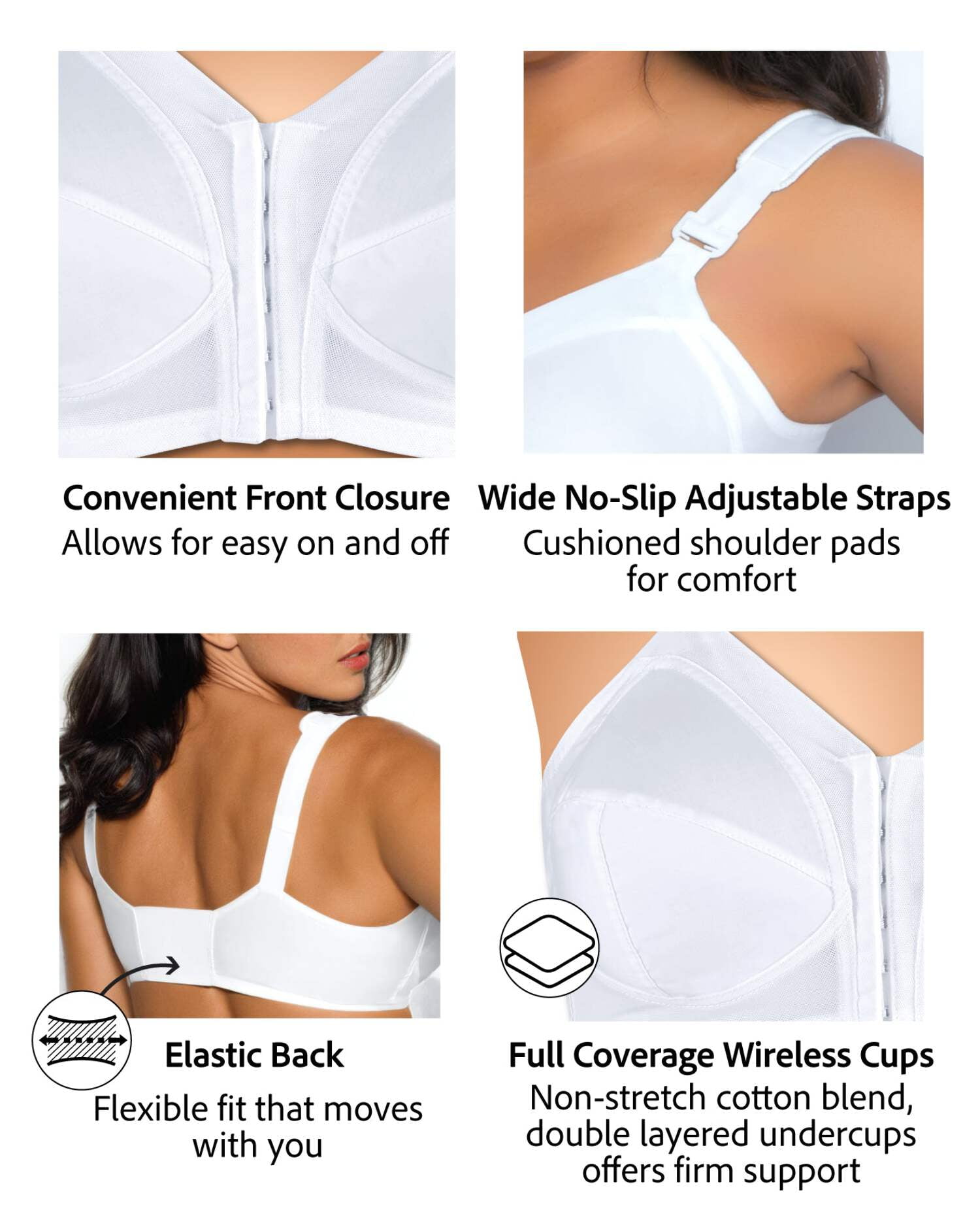 Exquisite Form 5100530 Fully® Classic Wireless Full-Coverage Bra with Front Closure