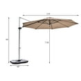 thumbnail image 2 of Costway 11' Patio Cantilever Offset Umbrella 360 degrees Rotation Aluminum Tilt Tan, 2 of 10