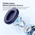 thumbnail image 3 of KVIDIO Active Noise Cancelling Headphones with Microphone, Deep Bass, 70H Running Time - Blue, 3 of 10