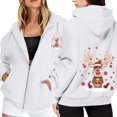 thumbnail image 1 of WILLBEST Sudadera de Mujer con Estampado Navideño, Cremallera, Manga Larga, Bolsillo, Cordón Ajustable y Capucha Informal 2228 Chica​​, 1 of 8
