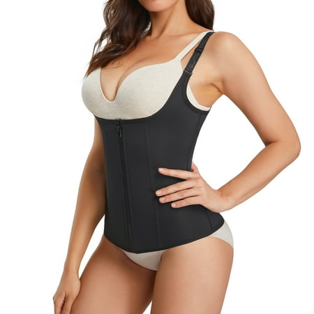 

CtriLady Waist Trainer for Women Corset Vest Sport Body Shaper Workout Corset Underbust Waist Cinchers Latex Cincher Tummy Tank Top(Black XX-Large)