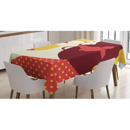 - Spanish Tablecloth, Flamenco Woman in Retro Polka Dot Dress with Flower in Her Hair Rhythm Dancer, Rectangular Table Cover for Dining Room Kitchen, 60 X 90 Inches, Earth Yellow Red, by Ambesonne