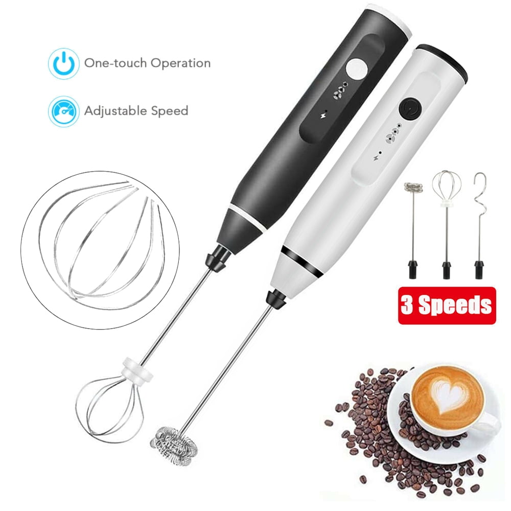 USB Electric Coffee Milk Frother Foam Maker Egg Beater Whisk Mixer 3-Modes
