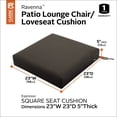 thumbnail image 3 of Classic Accessories Ravenna Water-Resistant Patio Lounge Chair/Loveseat Cushion, 23 x 23 x 5 Inch, Espresso, 3 of 19