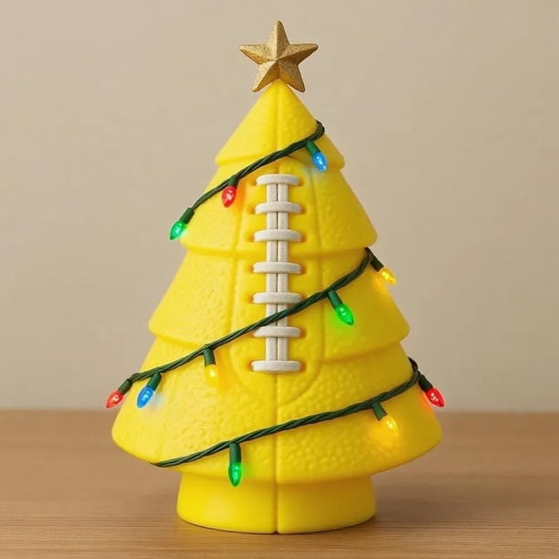 Adornos Navideños de Balón Deportivo | Decoración Navideña con Forma de Balón de Fútbol | Iluminado con Luces de Colores | Perfecto para Salas de Juegos, Espacios de Ocio o Como Regalo | Ideal para A