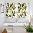 thumbnail image 3 of Lemon Kitchen Curtains Short 45 Inch Length, Summer Yellow Fruit Country Spring Leaf Plant Grommet Top Bedroom Living Room Curtains, Light Filtering Cafe Curtain Drapes 2 Panels Set 84''x45'', 3 of 9