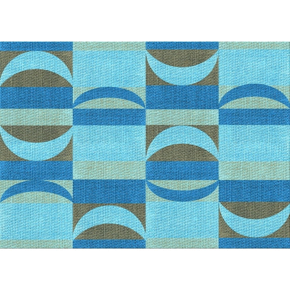 Ahgly Company Machine Washable Indoor Rectangle Transitional Glacial Blue Ice Blue Area Rugs, 5' x 7'