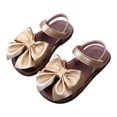 thumbnail image 5 of Tigivemen Toddler Girls Sandals Summer Water Shoes Casual Open Toe Beach Shoe Princess Girl Dressy Sandal with Bow Gold Size 6, 5 of 8