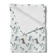 thumbnail image 2 of Dino Soft Flannel Fleece Throw Blanket, Dinosaur Rhythmic Nursery Theme in Muted Tones, Cozy Plush for Indoor and Outdoor Use, 50" x 60", White Multicolor, by Ambesonne, 2 of 5