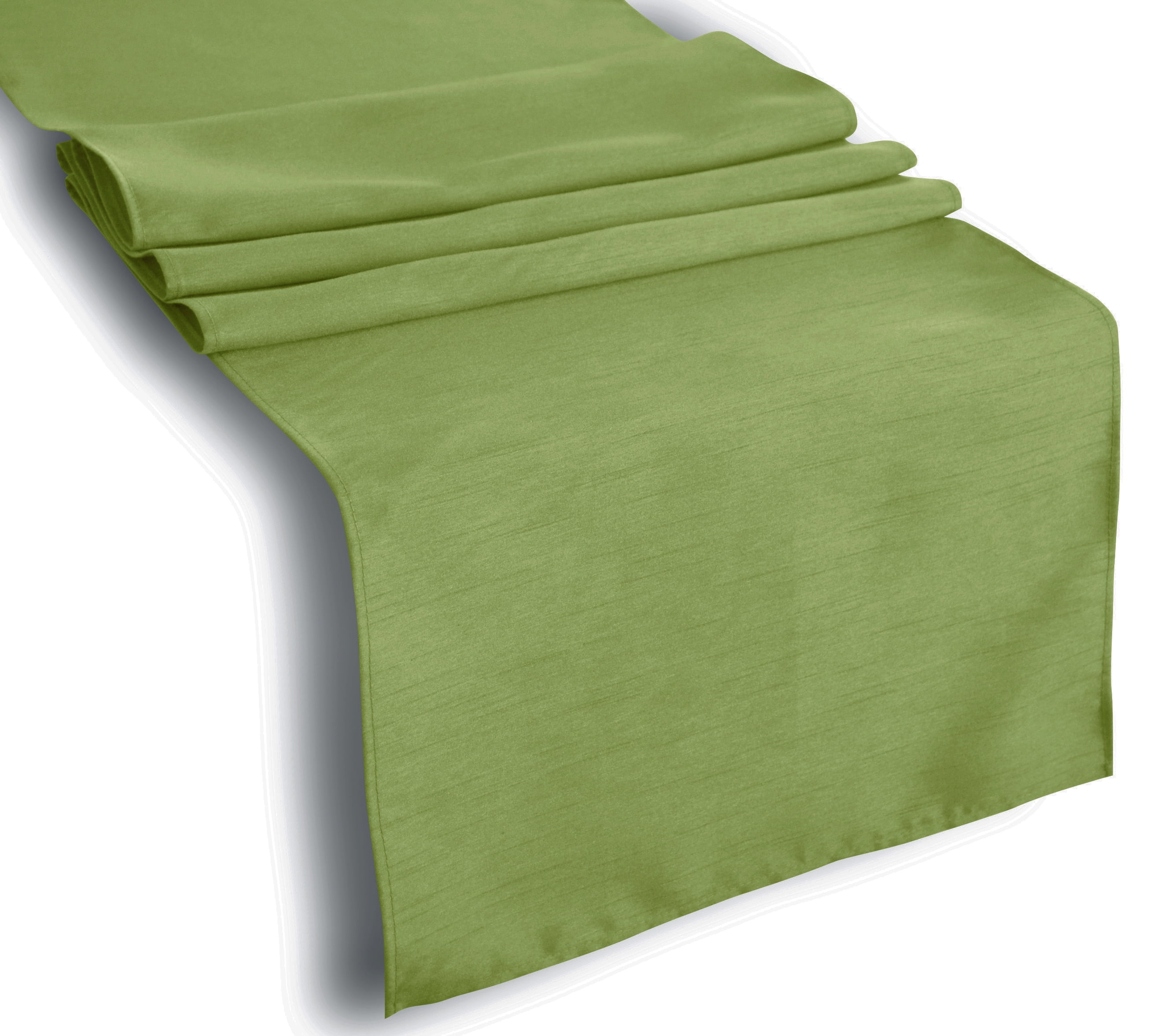 Aiking Home (Pack of 1) Solid Faux Silk Table Runner, GreenSize 13