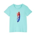 thumbnail image 5 of BRGZLK Boys Girls Independence Day Patriotic T-Shirts Fashion USA Flag Printed Blouse Casual Short Sleeve Round Neck Cotton Tops Blue 5-6 Years, 5 of 6