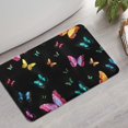 thumbnail image 2 of Black Pink Blue Butterfly Pattern Bathroom Rugs Mat,Non Slip Microfiber Bathroom Rug,Rubber Backing,Soft Bathroom Mats for Bathroom Floor,Tub and Shower,17x27in(43x68cm), 2 of 5