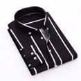 thumbnail image 2 of Camisa de hombre a rayas de gran tamaño para hombre, camisas rojas ajustadas XXL, ropa popular coreana, algodón, informal, con mangas, moda 2024 I Asia, 2 of 5