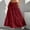 Red, variant on Skirts for Women Product Skirt Product Women's Fashion Elastic Waist Tie Belt Loose A Line Skirt Coffee S