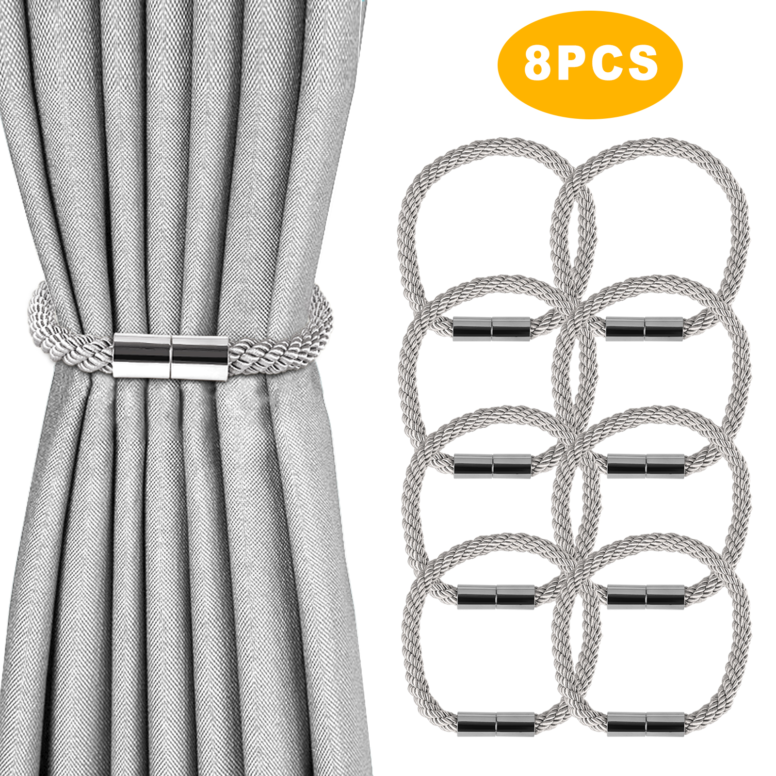 TSV 8/6/4/2Pcs Curtain Tiebacks, Decorative Curtain Rope