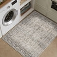 thumbnail image 4 of BERTHMEER 3'x5' Small Washable Gray Taupe Area Rugs for Entryway Entrance Kitchen Bedroom Office Rugs Non Slip Vintage Traditional Oriental Distressed Throw Rugs, 4 of 8