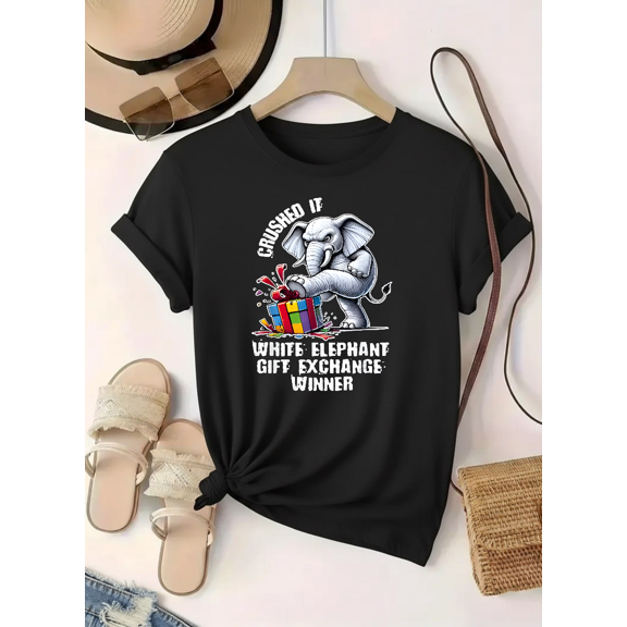 White Elephant Party Got This Stupid Funny Gift Humor Quote Unisex T-Shirt V12414 up to Size 5XL