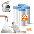 thumbnail image 3 of 80 Count Automatic Litter Box Liners, Heavy Duty Cat Litter Liners with Drawstring Closure, Leak Proof Self Cleaning Litter Box Waste Bags, 4 Rolls Replacement Bags for Automatic Cat Litter Boxes, 3 of 5
