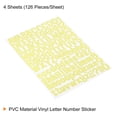 thumbnail image 3 of Uxcell Vinyl Self Adhesive Letter Number Sticker Decal Kit, Yellow 126 Piece 4 Sheets, 3 of 5