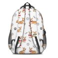 thumbnail image 3 of Corgi and Scarf White Pattern Backpack for School, Cute School Bag with Adjustable Shoulder Straps and Padded Back, 16.9"x12.6"x5.9", 3 of 5
