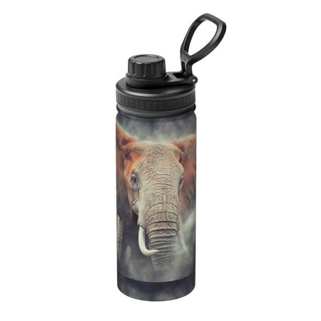 

Ocsxa Elephant in Smoke Print 18oz Stainless Steel Water Bottle Unisex Water Bottle Insulated Sports Water Cup Flask for Cold Water Drinks/Sports/Travel/Car/School