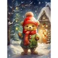 thumbnail image 1 of CHENISTORY-pintura por número de oso de Navidad, dibujo sobre lienzo, regalo de arte pintado a mano, imagen artesanal por número, Kits de animales, decoración del hogar, 1 of 4