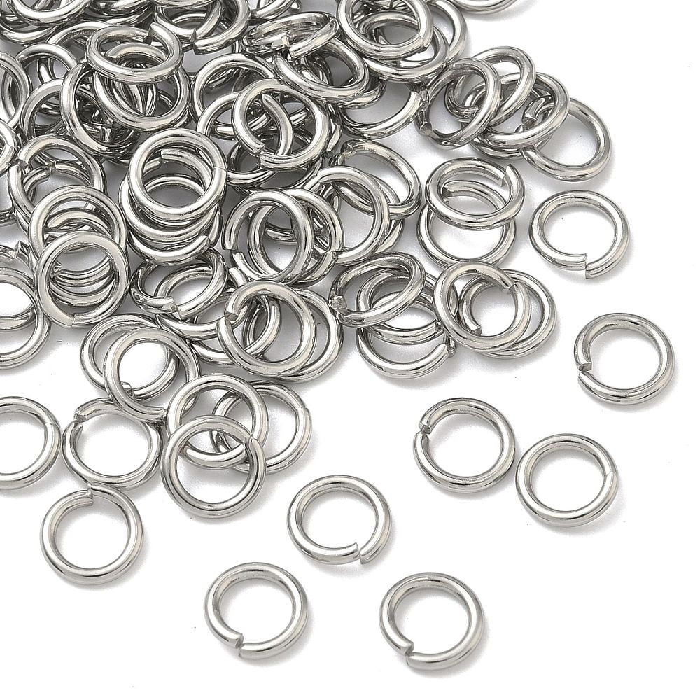 Resistant 304 Stainless Steel Open Jump Rings Round Stainless Steel Color 8x1.3mm 16 Gauge Inner Diameter: 5.4mm