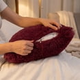 thumbnail image 3 of REGALWOVEN Set of 2 Throw Pillow Covers, Soft Fluffy Cushion Covers Double Sided Plush Pillow Covers Claret 16" x 16", 3 of 3