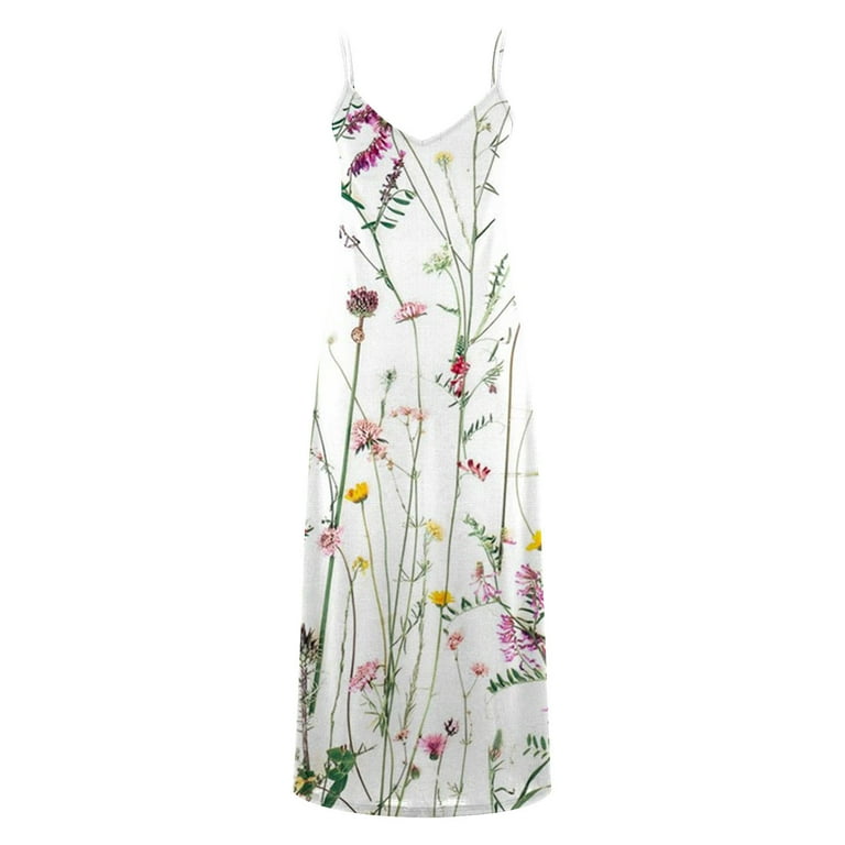 YanHoo Beach Dresses for Women 2024 Vacation Summer Sleeveless V