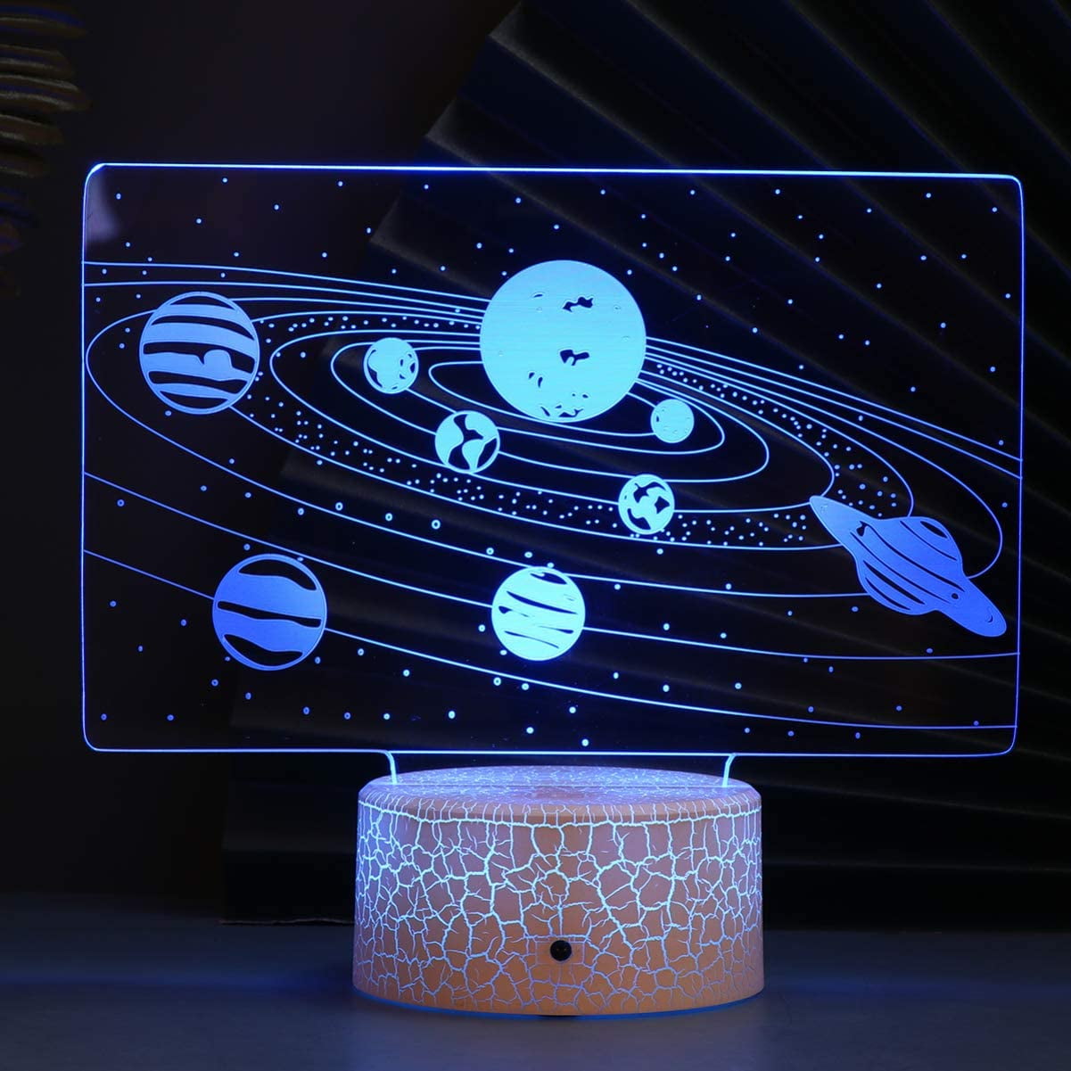 Bemaystar Wooden LED Light Base Stand - 7 Color Changing Night Light For Plaques & Photos