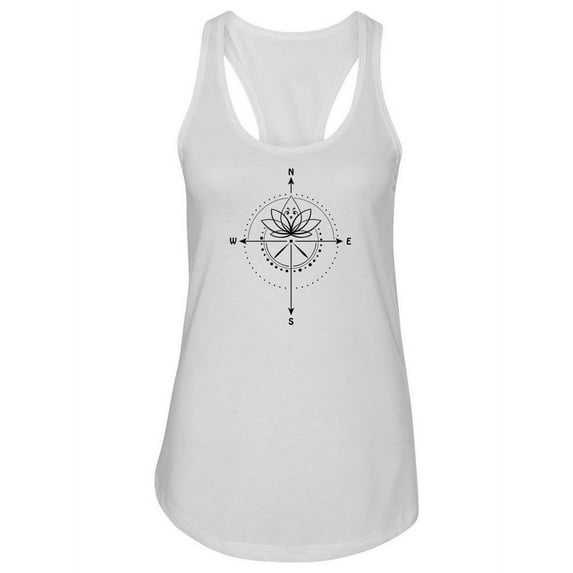 Flower Inside A Compass Tank Women -Image by Shutterstock, Female XX-Large