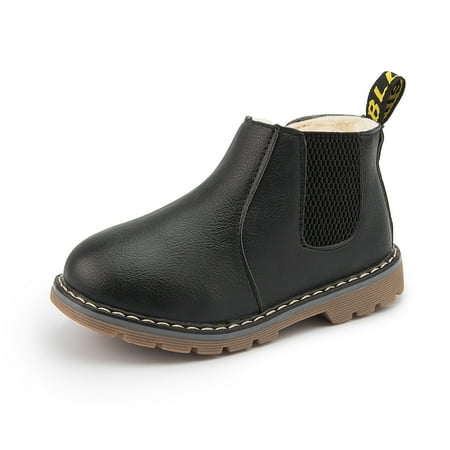 

Kids Girls Zipper Fleece Warm Boots Waterproof Short Ankle Shoe Autumn Winter
