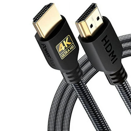 PowerBear 4K HDMI Cable 10 ft | High Speed Hdmi Cables, Braided Nylon & Gold Connectors, 4K @ 60Hz, Ultra HD, 2K, 1080P, ARC & CL3 Rated | for Laptop, Monitor, PS5, PS4, Xbox One, & More