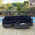thumbnail image 3 of Modway Summon 5 Piece Outdoor Patio Sunbrella® Sectional Set in Canvas Tuscan, 3 of 5