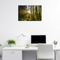 thumbnail image 3 of ZHONGYUTONG Green Forest Canvas Wall Art Sunshine Through Forest Road Picture Prints Morning Sunrise Paintings Nature Landscape Wall Decor Framed (16.00" x 24.00"), 3 of 6