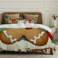 thumbnail image 5 of Pratyus Gingerbread Man 3-Piece Bedding Set with Modern Print, Soft Microfiber, Easy Care, for Bedroom and Guest Room Decor, Christmas Theme 87x68in, 5 of 8