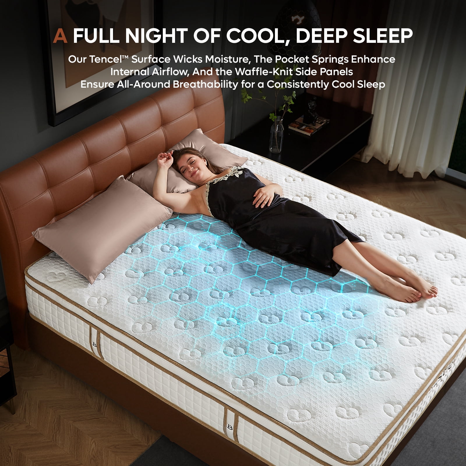 Bestier 14" King Size Memory Foam Mattress for Back Pain Pressure Relief | Hybrid Cooling Gel Bed in a Box with Lumbar & Hip Support | Tencel Fabric| Edge Reinforcement | Motion Isolation