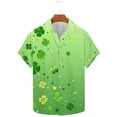 thumbnail image 2 of Xdegoge St Patricks Day Shirt for Men Plus Size Button Down V Neck Shirts Green St Patrick's Casual Loose Tops Shamrock Print Irish Top, 2 of 5