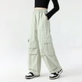thumbnail image 5 of NIEWTR Teen Girls Sweatpants Wide Leg Baggy Pants Open Bottom Athletic Girls Uniform Dress Pant Kids Youth Girls' Pants with Pockets Size 2T 3T 4T 5T 6T 7T 8T 9T(A-Green,13-14 Years), 5 of 6