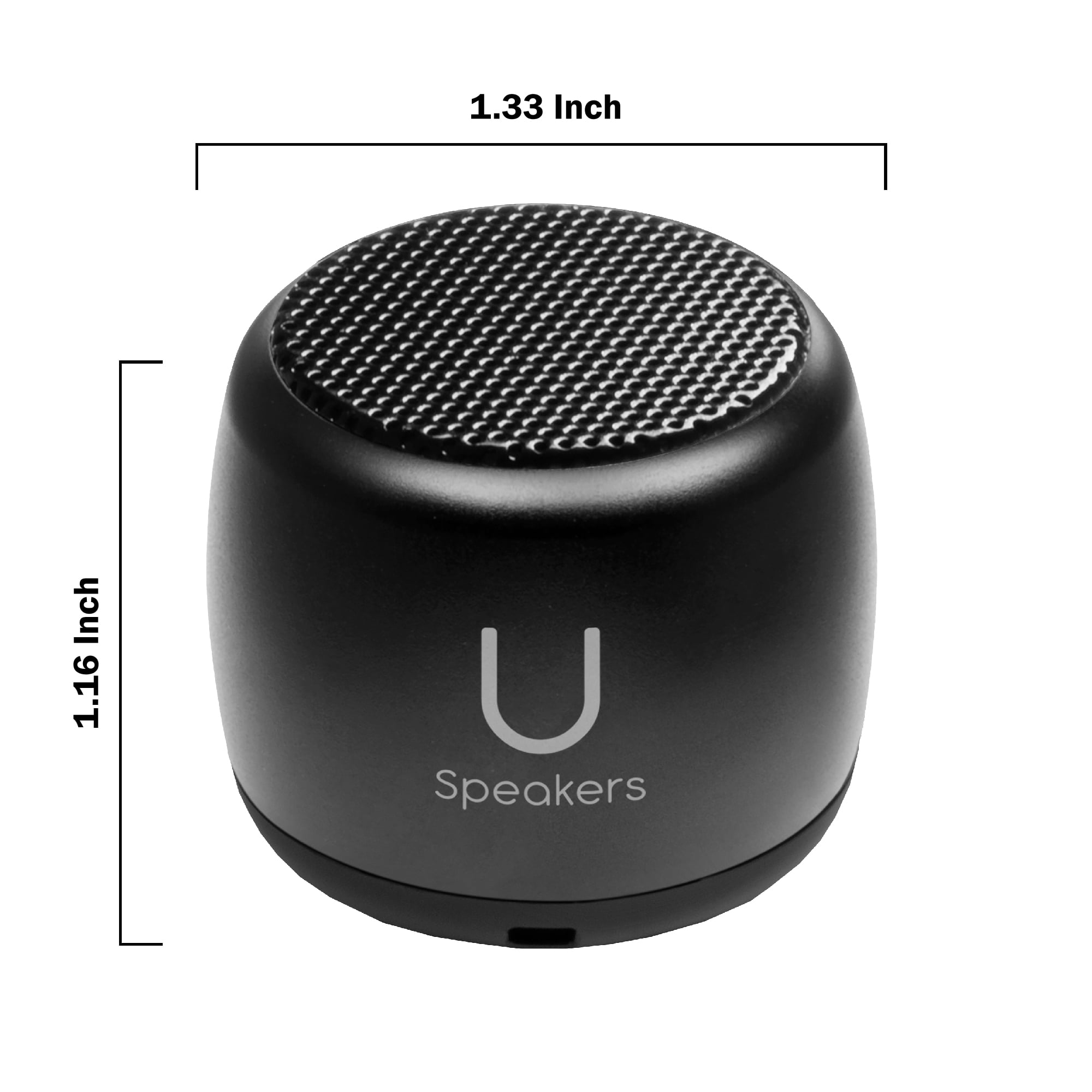 Fashionit U Speakers Micro Bluetooth Computer Speaker 2-Pack Bundle with Matching Speaker, Built-In Mic & Selfie Remote Control, for Workspace, Desktop, Laptop, Mobile, Tablet, PC - Black