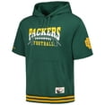 thumbnail image 2 of Men's Mitchell & Ness Green Green Bay Packers Pre-Game Short Sleeve Pullover Hoodie, 2 of 3