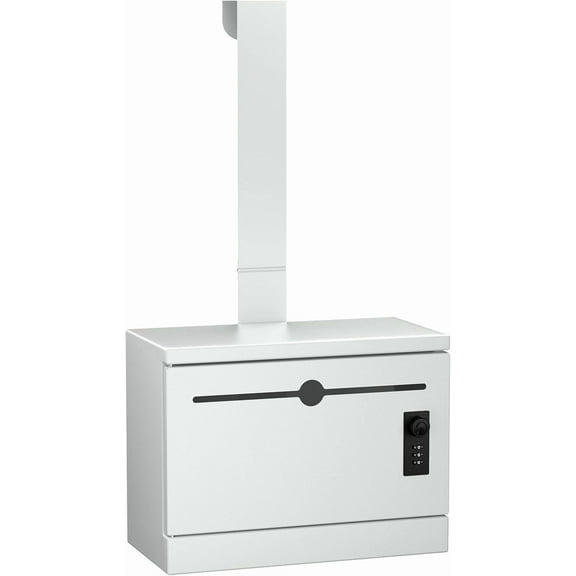 POCHAR Over-the-Door Locking Drop Box with Height Adjustable & Removable Hinge for Wall Mount - No Drilling or Cutting Needed (White)